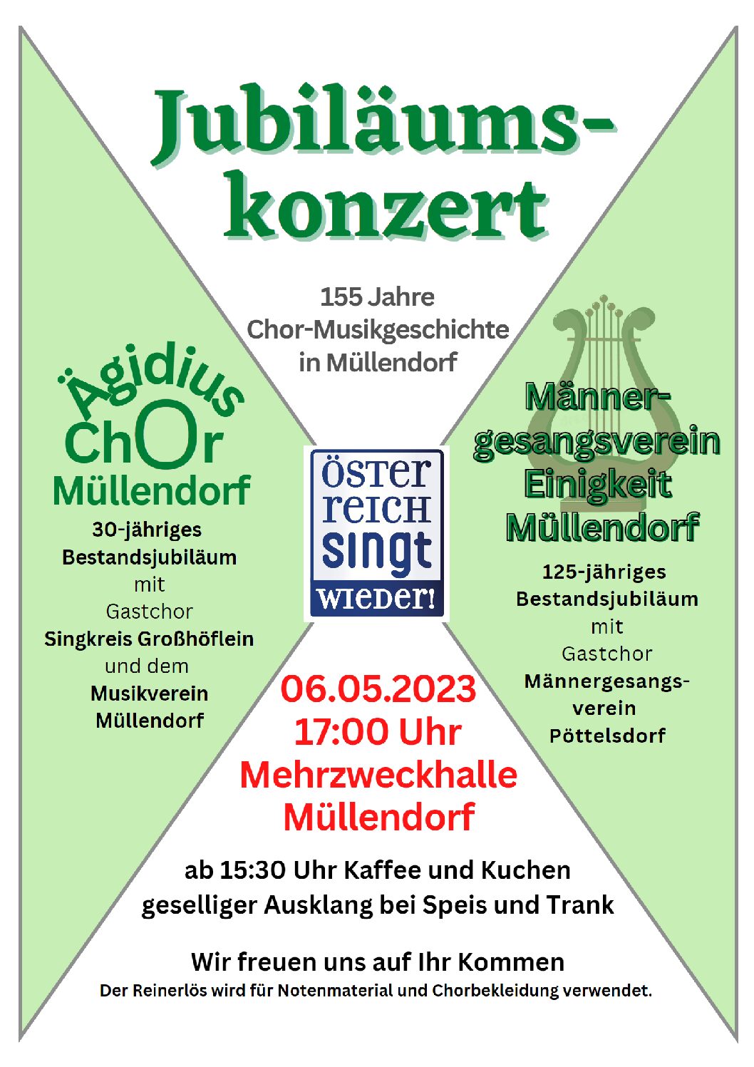 Jubiläumskonzert 155 Jahre Chor-Musikgeschichte in Müllendorf