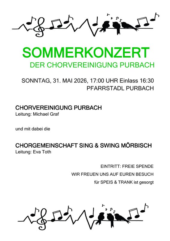 Sommerkonzert - Chorvereinigung Purbach